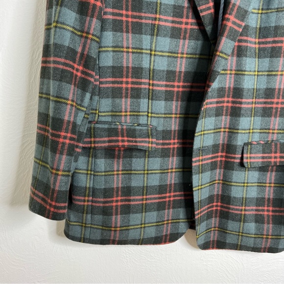 Vintage Crittenden Ivy League Plaid 100% Wool Blazer Jacket Size 44L - Picture 11 of 13
